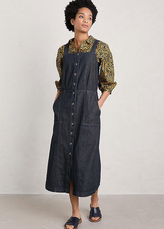 Blue River Rock Midi Pinafore Dress by Seasalt Cornwall Look Again