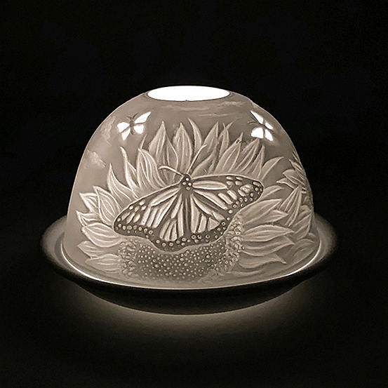 Butterflies Porcelain Tea Light Dome by Cello Look Again