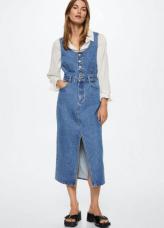 button jean dress