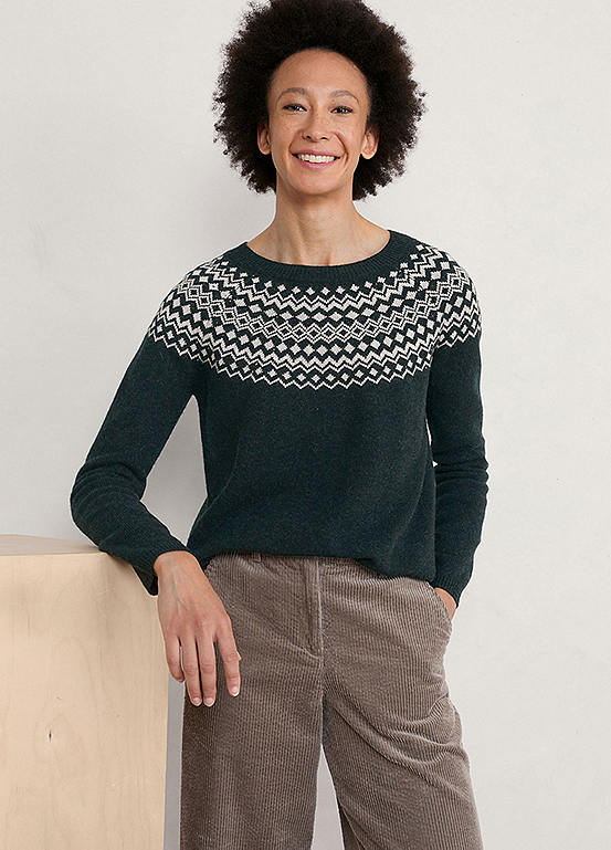 Camber Rocks Jumper Green by Seasalt Cornwall Look Again