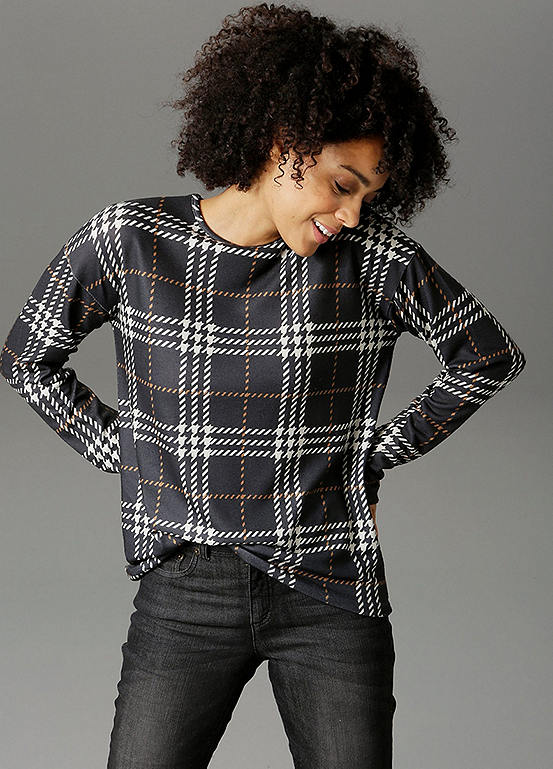 Casual Checked Jumper by Aniston | Look Again
