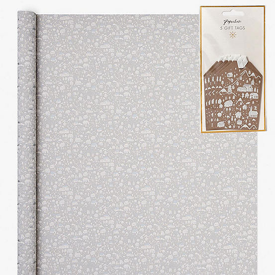 Christmas Townkraft Gift Wrapping Paper & Tags Bundle by Paperchase Look Again