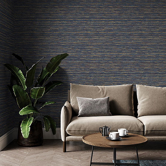 Chunky Horizontal Weave Textured Wallpaper by Boutique | Look Again