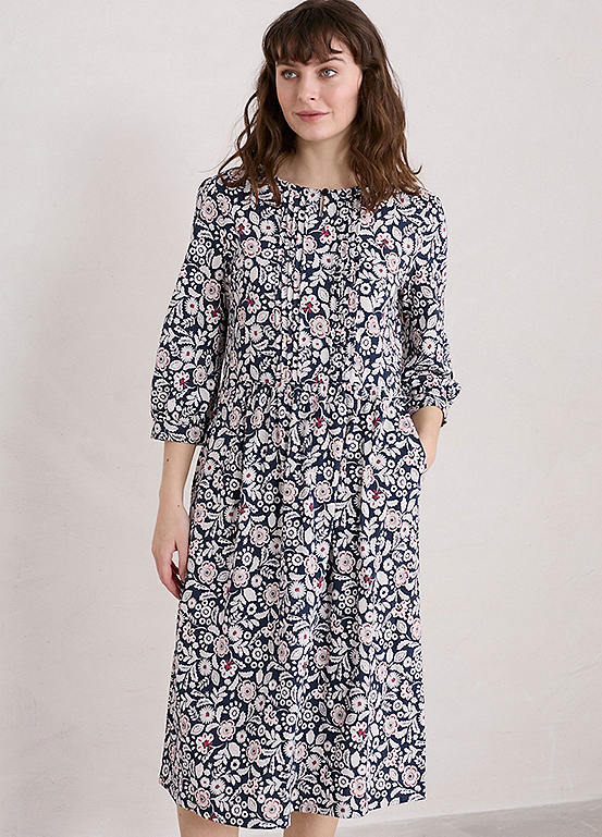 Chycarne Dress - Woodblock Floral Magpie Chalk by Seasalt Cornwall ...