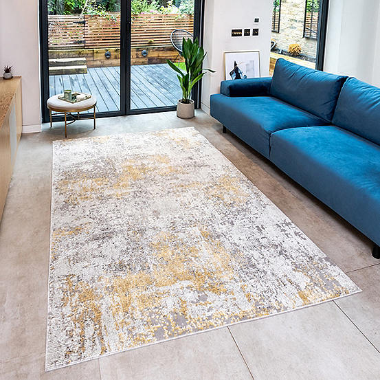 Concept Looms Rossa Silver Gold Rug by Concept Looms