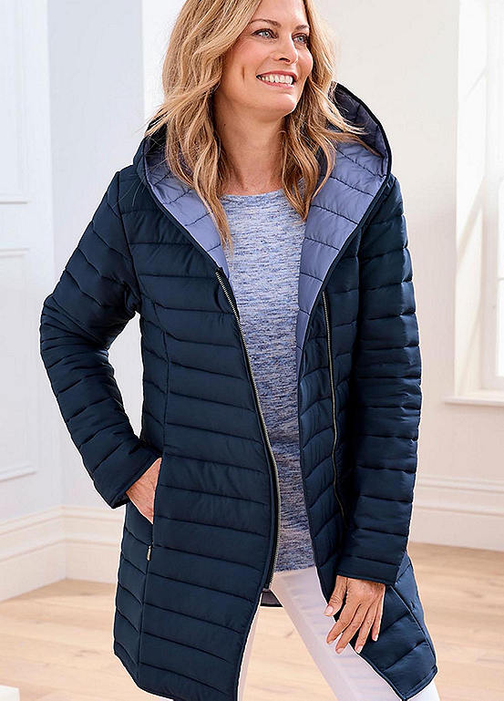 Contrast Padded Hooded Jacket by Cotton Traders | Look Again