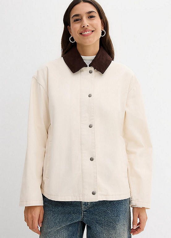 Cord Collar Twill Jacket by bonprix | Look Again
