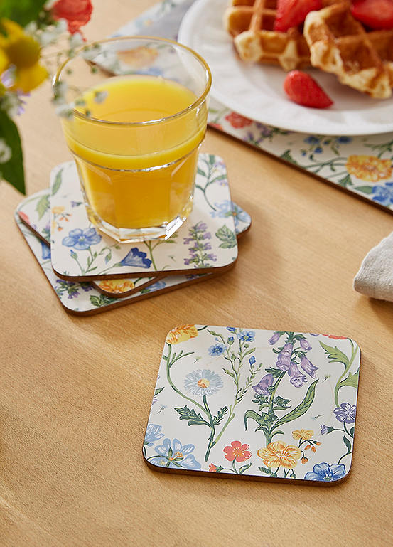 Cottage Garden Set of 4 Coasters by Ulster Weavers