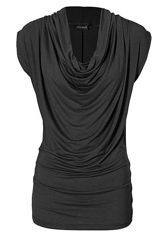 cowl neck cap sleeve top