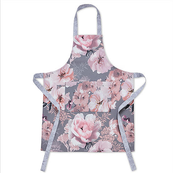 Dramatic Floral Grey Apron by Catherine Lansfield