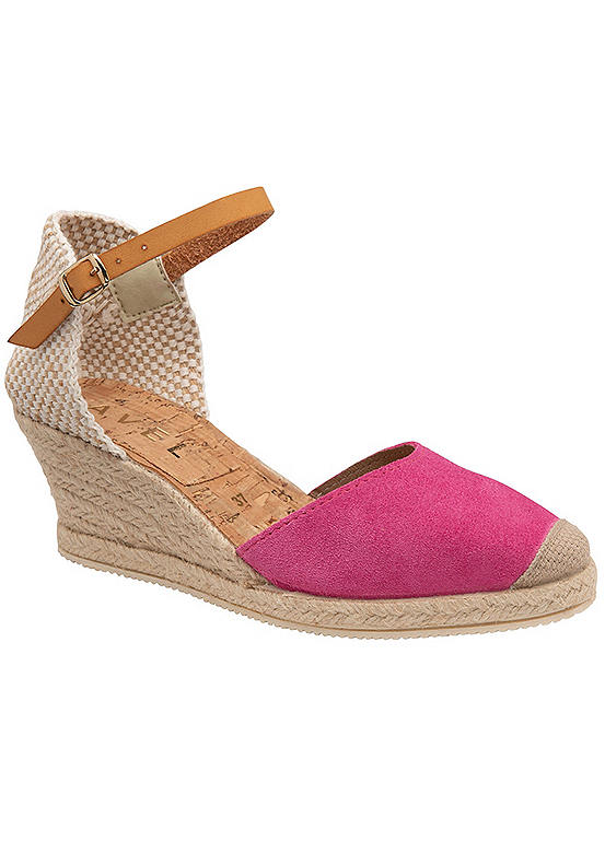 Etna Pink Espadrille Wedge Sandals by Ravel | Look Again