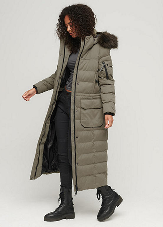 Faux Fur Hooded Parka Longline Coat by Superdry | Look Again