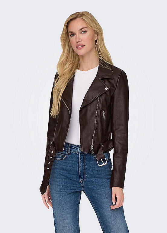 Faux Leather Biker Jacket by Only | Look Again