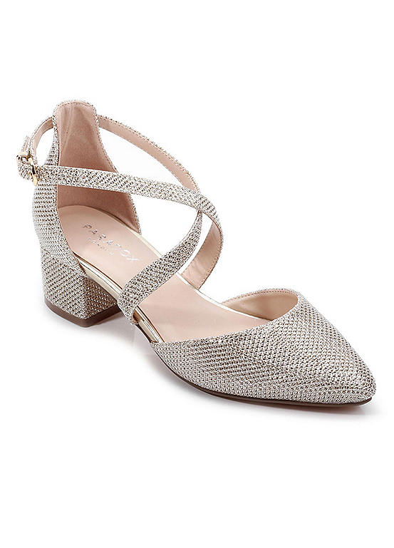 Glitter 'Francis' Wide Fit Low Heel Two Part Shoes by Paradox London | Look  Again