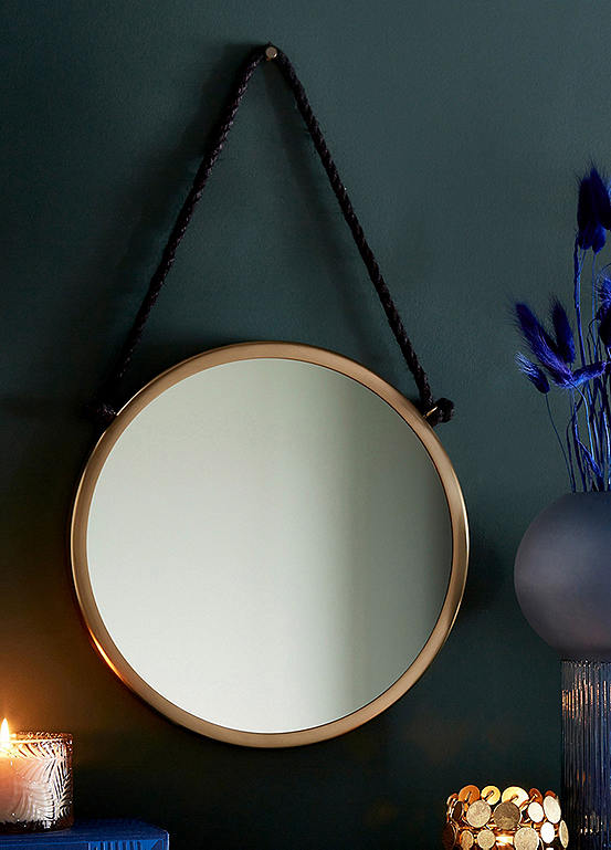 Gold Frame 30D cm Hanging Wall Mirror Look Again