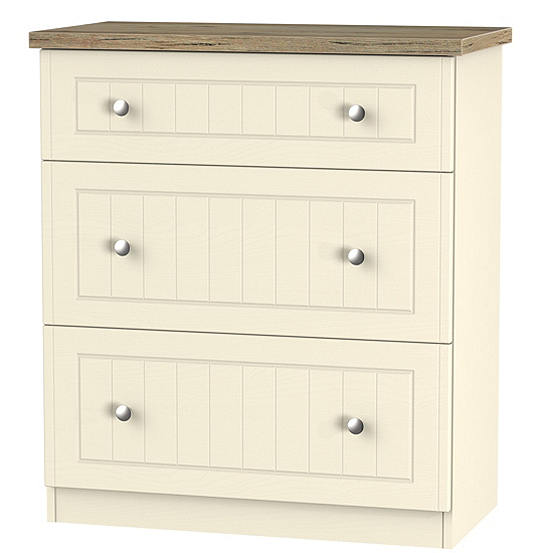 Hofburg Assembled Oak Effect Painted 3 Drawer Deep Chest Look