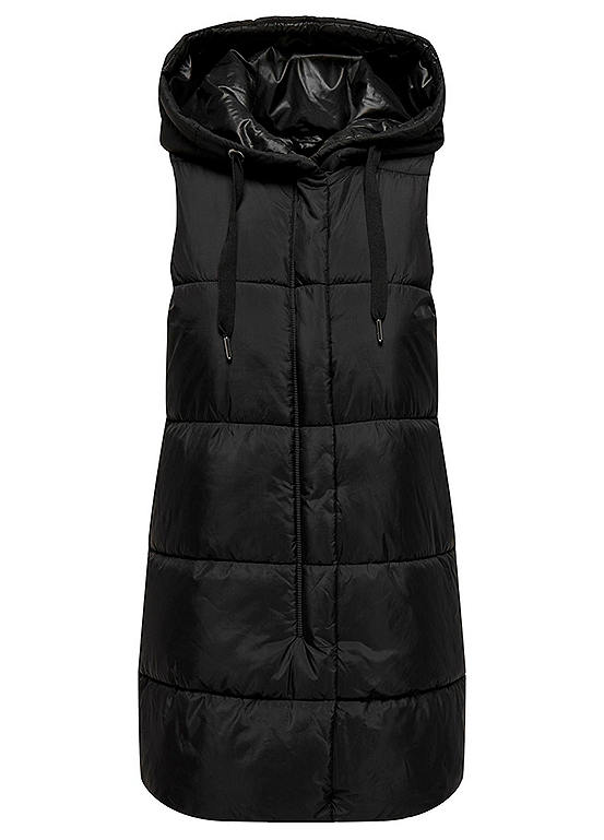 Hooded Long Quilted Jacket by Only | Look Again