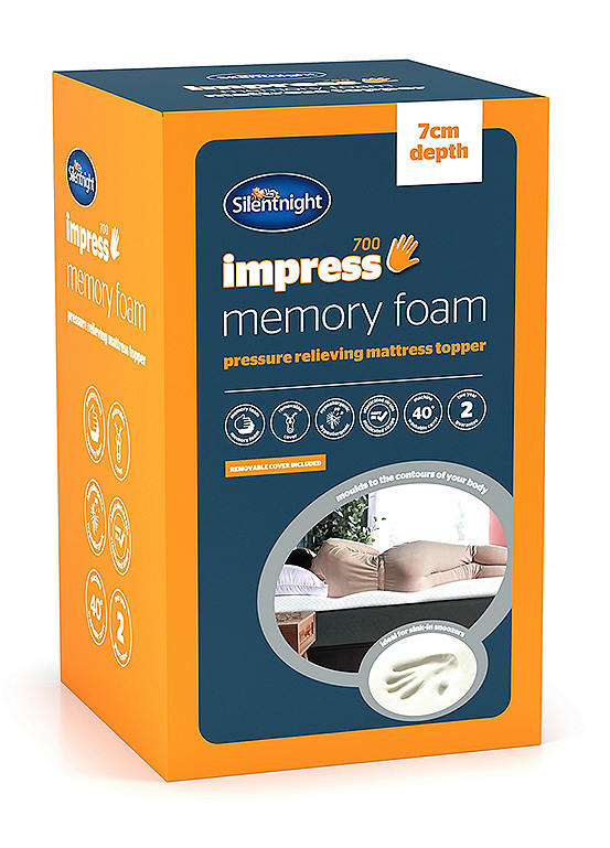 Impress 700 Memory Foam 7cm Depth Mattress Topper by Silentnight
