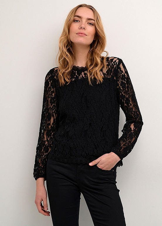 Kit Long Sleeve Lace Blouse by Cream | Look Again