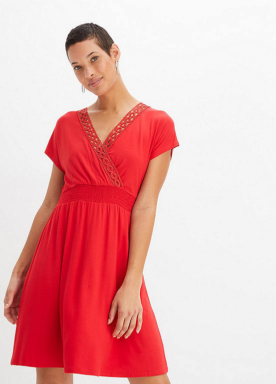 Lace Trim Wrap Dress by bonprix | Look Again