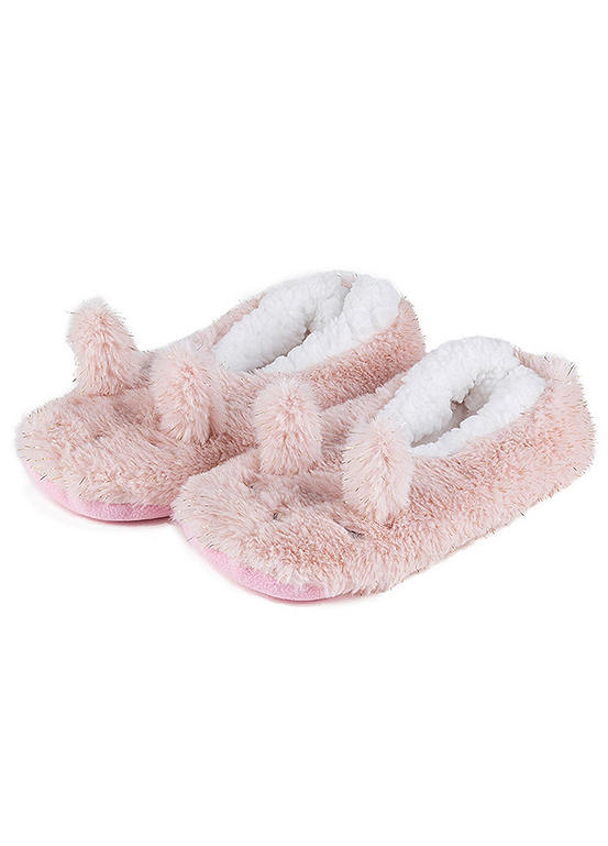 Ladies Novelty Footsie Slippers Bunny by Totes | Look Again