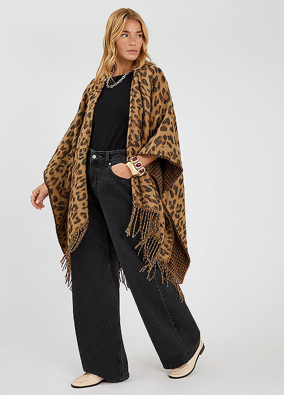 Accessoire Leopard Leopard Print Poncho by Accessorize | Look Again