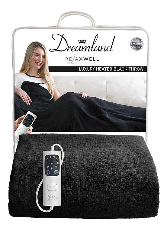Luxury Heated Throw Black by Dreamland Look Again