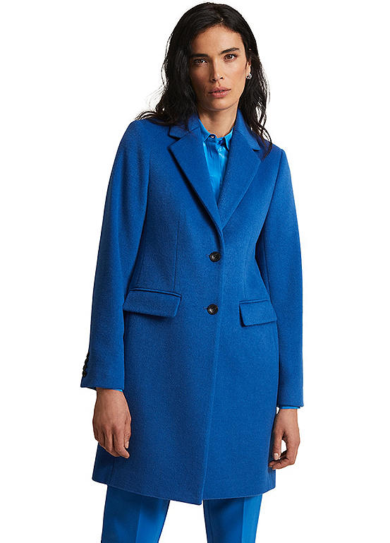 Lydia Blue Wool Smart Coat by Phase Eight | Look Again