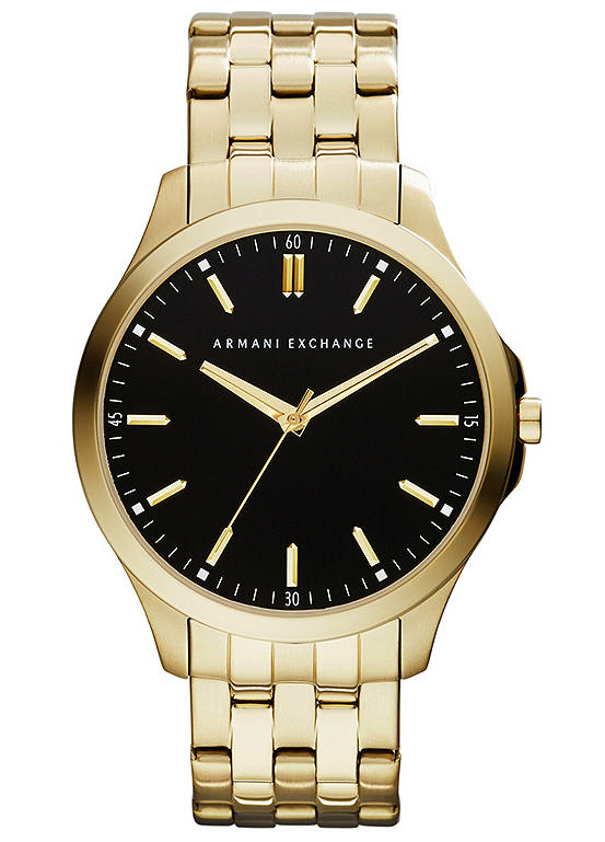 Mens Gold Plated Bracelet Watch by Armani Exchange