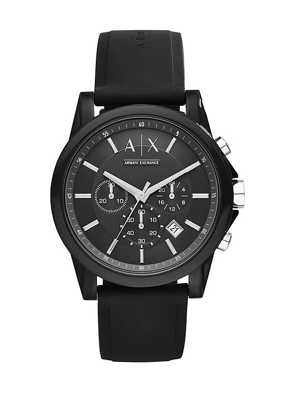 Men’s Outbanks Black Chronograph Watch by Armani Exchange