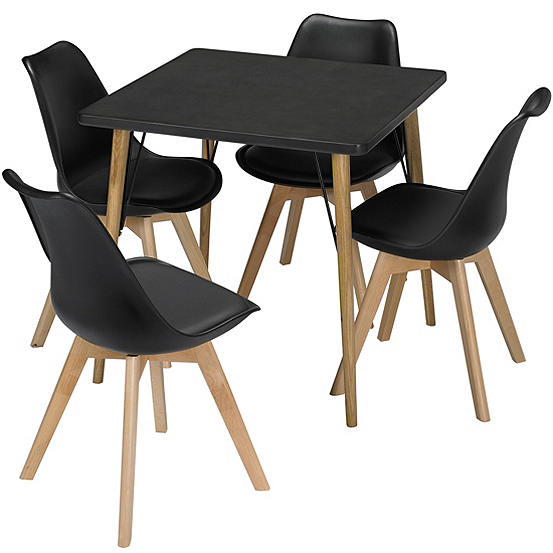 Mercer Concrete Effect Dining Table 4, Bucket Seat Dining Room Chairs