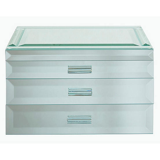 Mirrored Larissa Extra Large Deep Bevel, Large Mirrored Jewelry Boxes