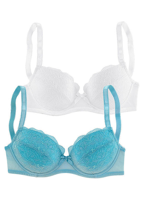 Pack of 2 Lace Bras by Petite Fleur Look Again