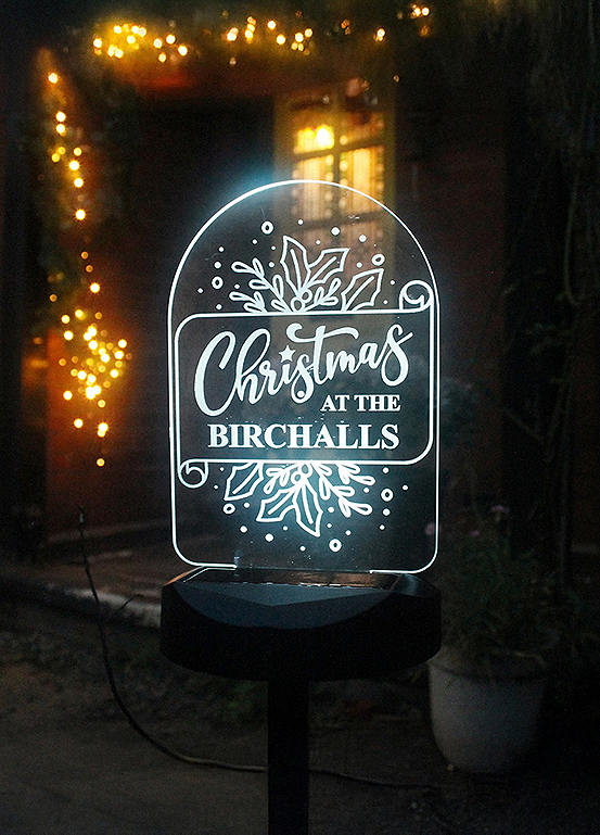 Personalised Engraved Christmas Solar Light Look Again