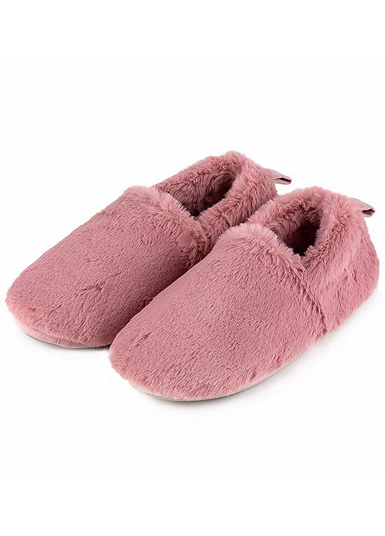 Pink Ladies Faux Fur Full Back Slippers by Totes | Look Again