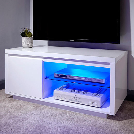 Polar High Gloss LED Lit TV Unit by Kaleidoscope | Look Again