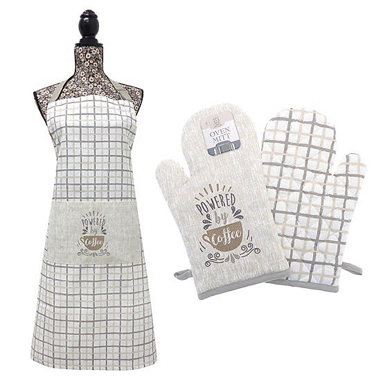 Powered by Coffee Oven Mitt & Apron by Country Club