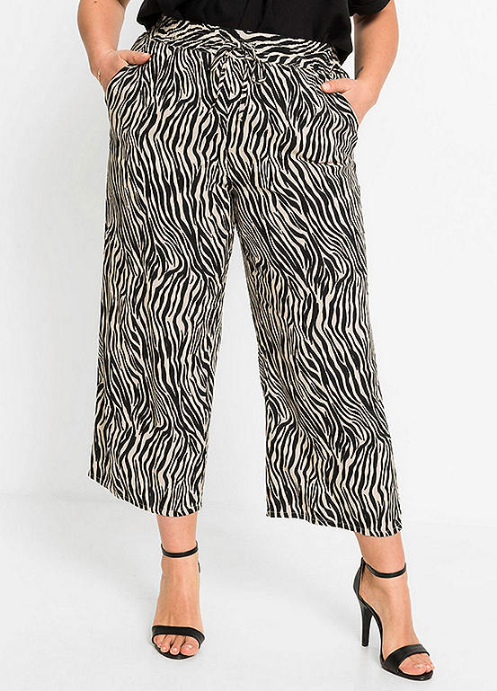 Printed Bootcut Culottes by bonprix | Look Again