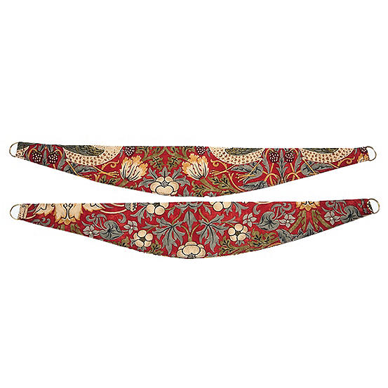 Red Strawberry Thief Pair of Tie Backs by William Morris