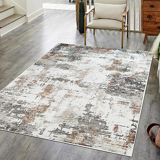 Rust Abstract Rug by Likewise Rugs & Matting
