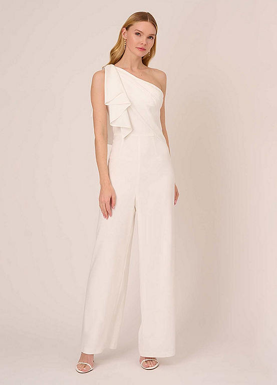 Satin Crepe Draped Jumpsuit by Adrianna Papell | Look Again