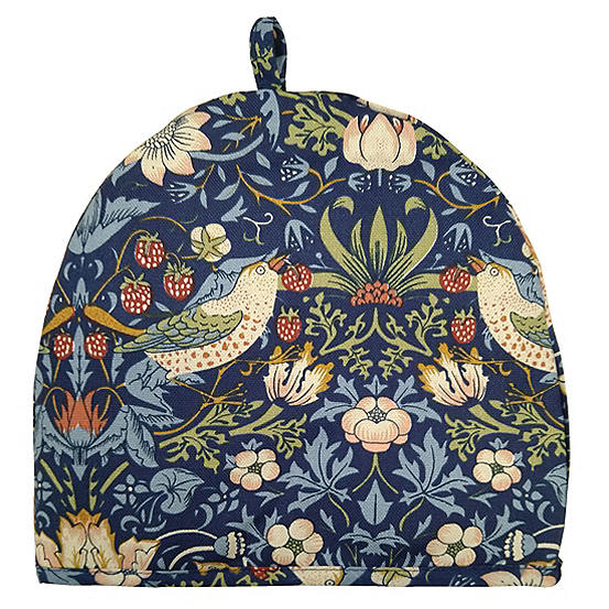 Set of 2 Navy Strawberry Thief Tea Cosy For One by William Morris