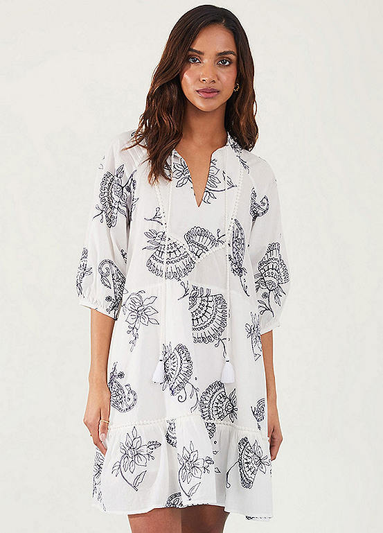 Shell Embroidered Mini Dress by Accessorize Look Again