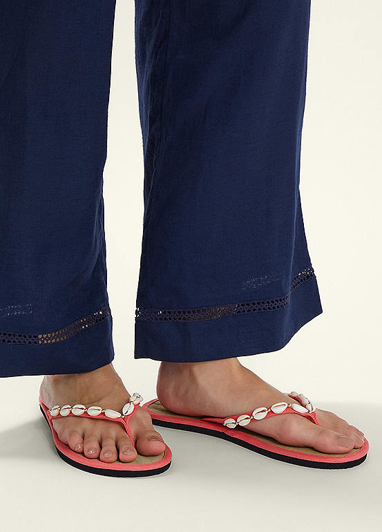 Shell Seagrass Flip Flops by Accessorize Look Again