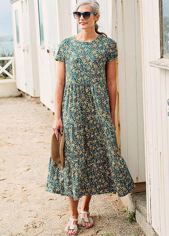 Short Sleeve Line Strokes Dress by Seasalt Cornwall | Look Again