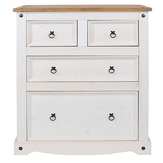 Sierra White Painted Pine 2 2 Drawer Chest Look Again