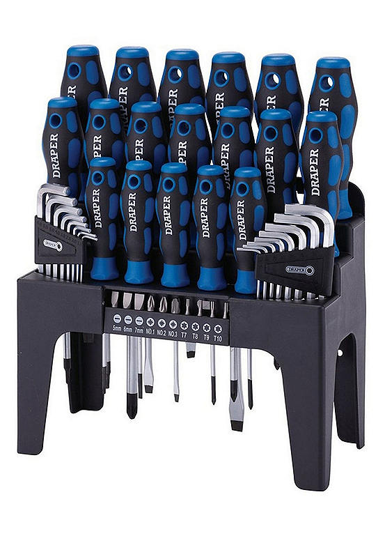 Draper Soft Grip Screwdriver, Hex. Key And Bit Set (44 Piece) - 865/44