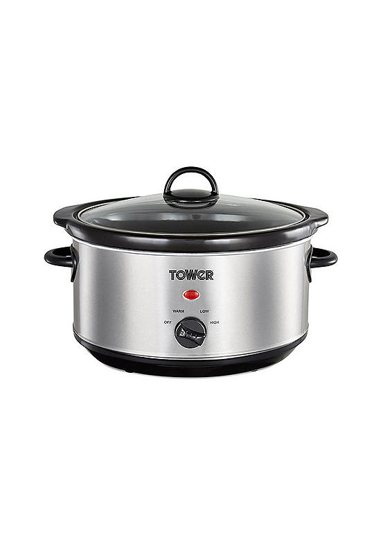 Stainless Steel 3.5 Litre Slow Cooker by Tower | Look Again