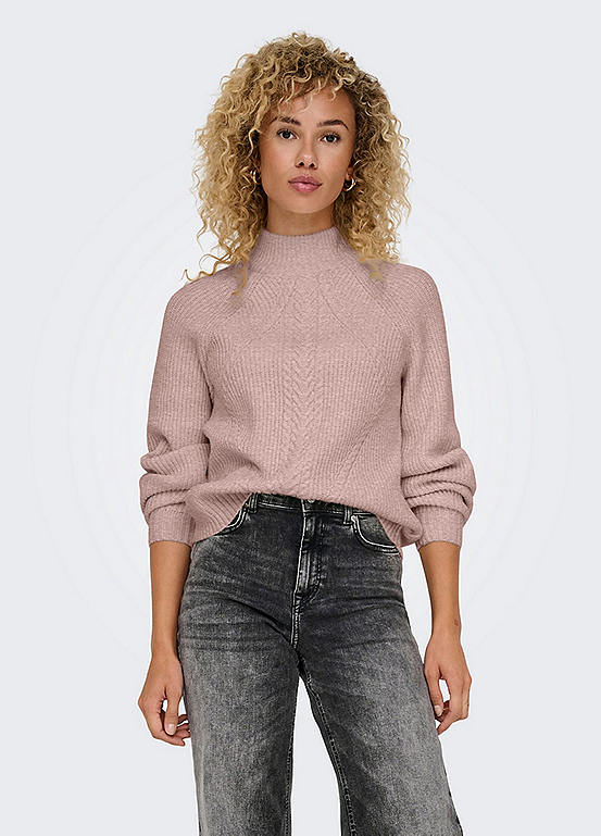 19289 Stand-Up Collar Long Sleeve Jumper - Ecru