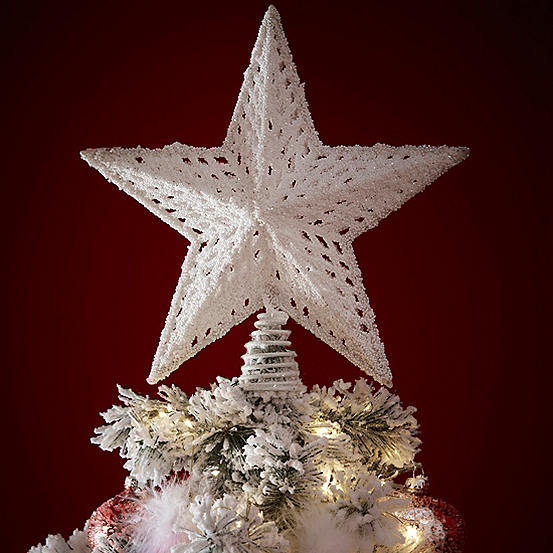 Julian Christmas Tree Lighting 2022 Star By Julien Macdonald White Glitter Star Christmas Tree Topper | Look  Again